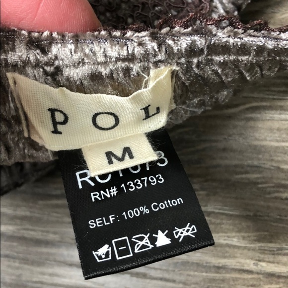 POL Crushed Velvet Bralet Romantic Stretch Small Mocha - Picture 3 of 6